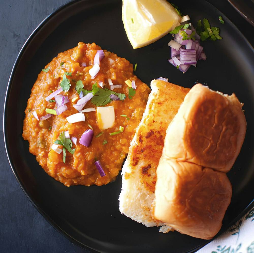 Pav bhaji with butter and buns