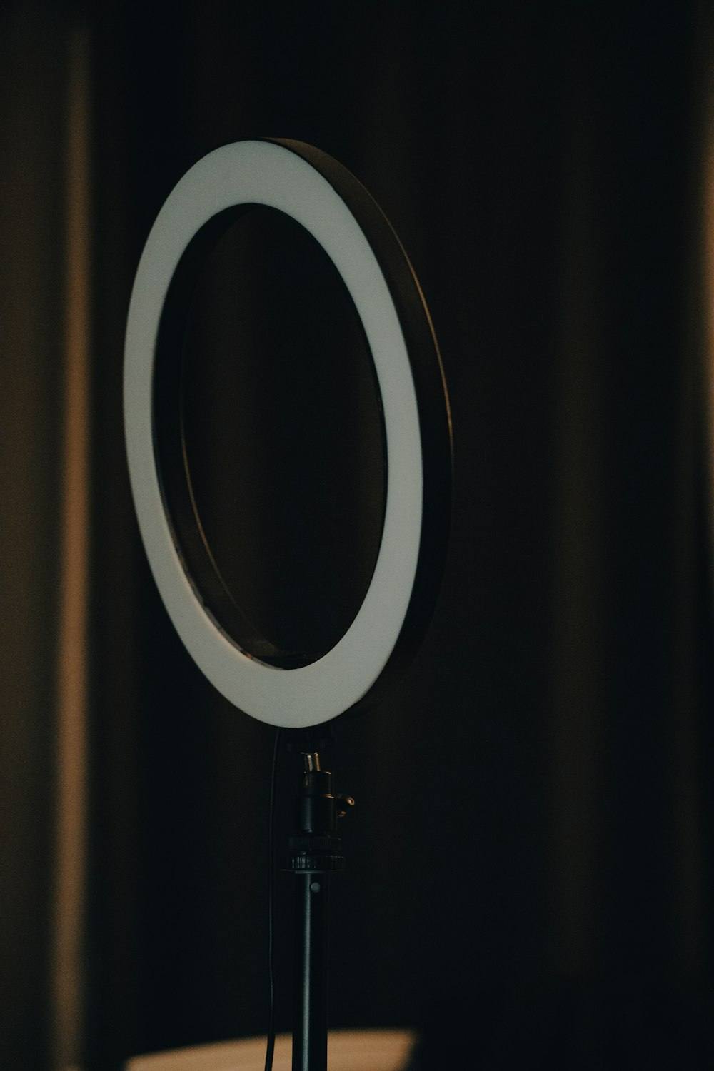 Ring light on a table