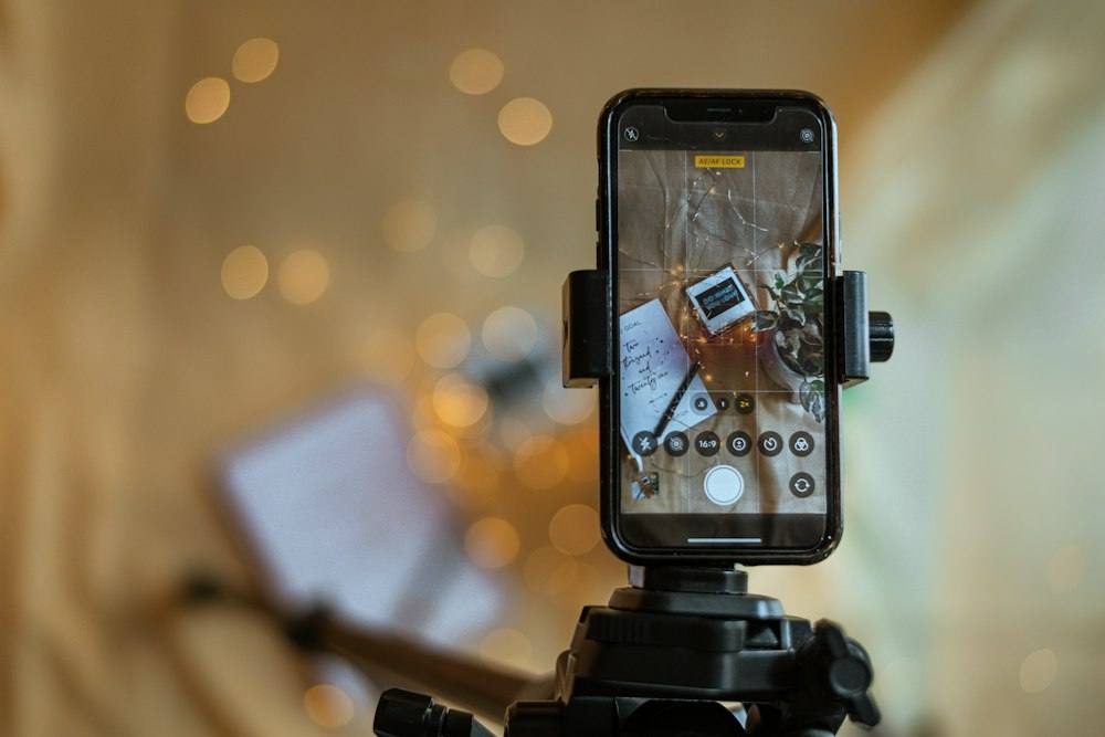 Phone on a tripod