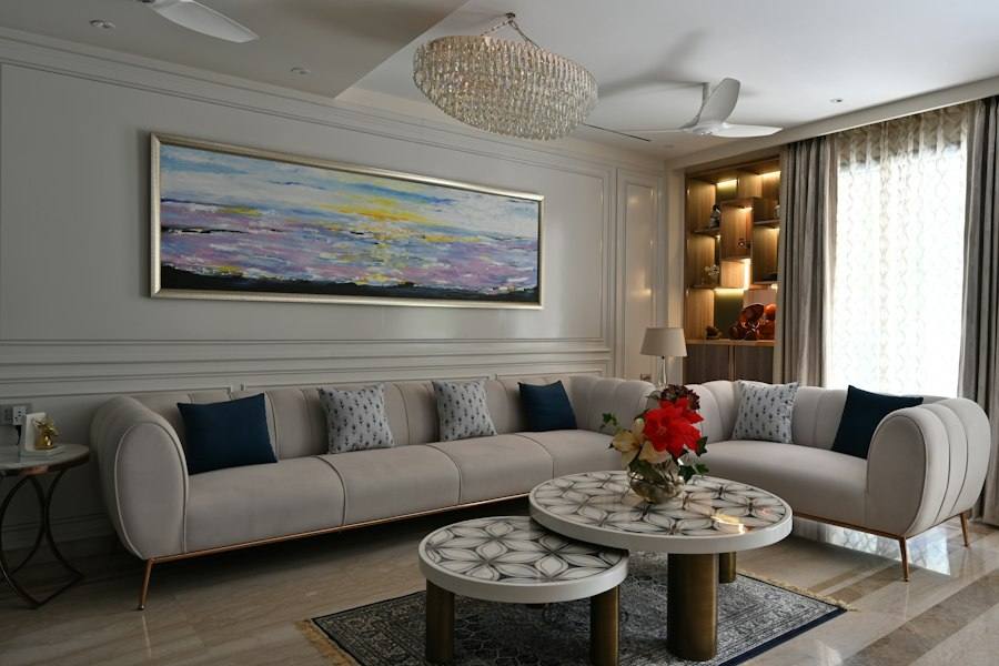 Living room with a painting